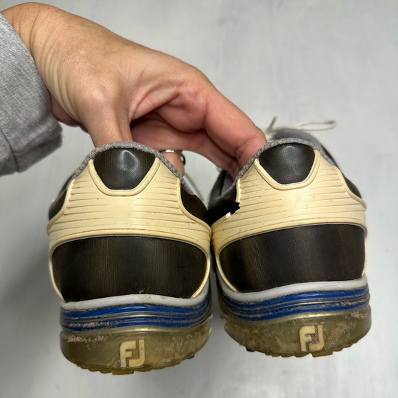 FootJoy Sport Golf Shoes Men’s 9.5M – White/Blue – Spiked Cleats – Read - Picture 6 of 11